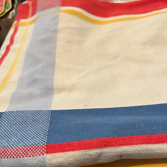 Plaid Kitchen Tablecoth- Red, Blue, Yellow - Picture 3 of 4
